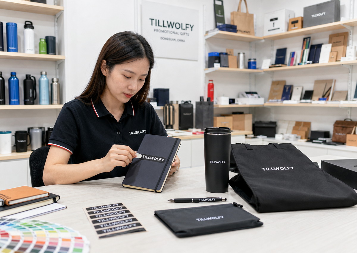 TILLWOLFY sample room and logo customization work table