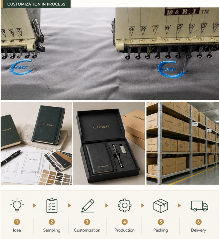 Customized product detail and branded gift set process