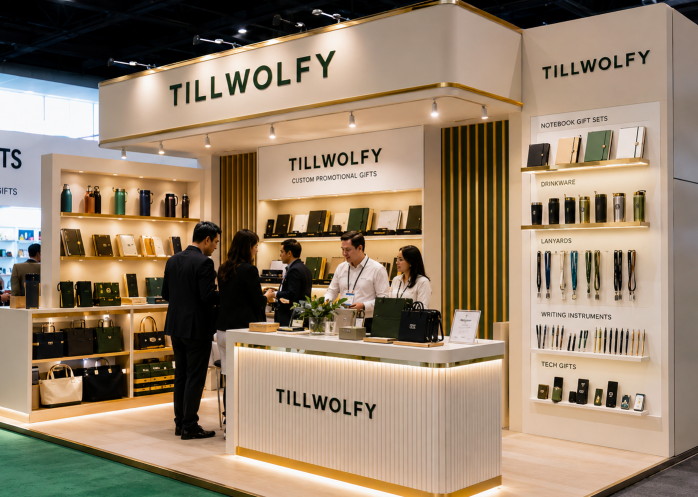 TILLWOLFY product display booth and sample presentation